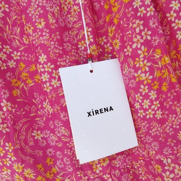 Xirena Larken Dress Size L NWT Pink Flora Ditsy Floral Print Midi Cotton Silk - Picture 11 of 12